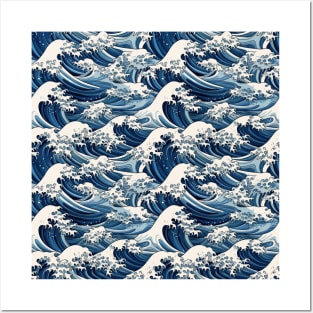 Ephemeral Crests: Hokusai Waves Reimagined Posters and Art